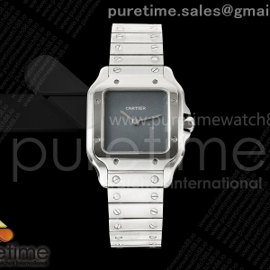 8848F 까르띠에 산토스 27미리 그레이다이얼 스틸브레이슬릿 Santos 27mm SS 8848F 1:1 Best Edition Gray Dial on SS Bracelet Quartz