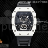 YSF 리차드밀 RM52 블랙 스컬 뚜르비옹 화이트카본 블랙러버스트랩  RM52 Black Skull Tourbillon White Carbon YSF Best Edition on Black Rubber Strap