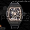 YSF 리차드밀 RM055 NTPT  로골다이얼 블랙러버스트랩 RM055 NTPT YSF 1:1 Best Edition RG Bezel Black Crown on Black Rubber Strap RMUL2 Super Clone
