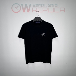 GOD공장 루이비통 가슴 핀포인트 블랙 반팔 니트 티셔츠