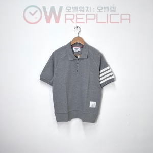 GOD공장 톰브라운 사선완장 그레이 카라반팔 니트셔츠