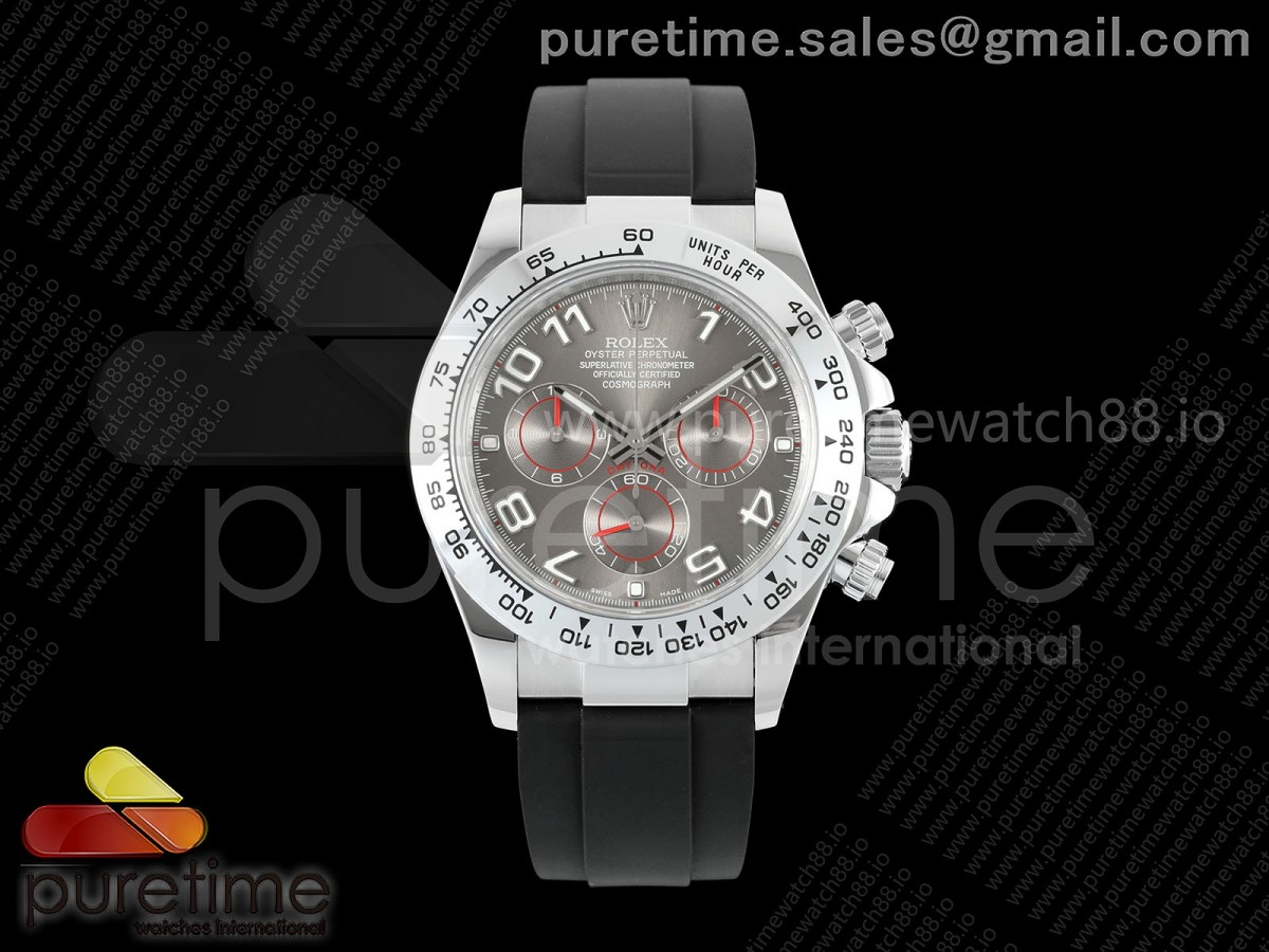 QF V3 롤렉스 데이토나 텅스텐(Cu-W) 그레이아라빅다이얼 오이스터플렉스러버스트랩 Daytona 116509 QF 1:1 Best Edition Gray Numeral Dial on Oysterflex Strap SH4130 V3 (Gain Weight)