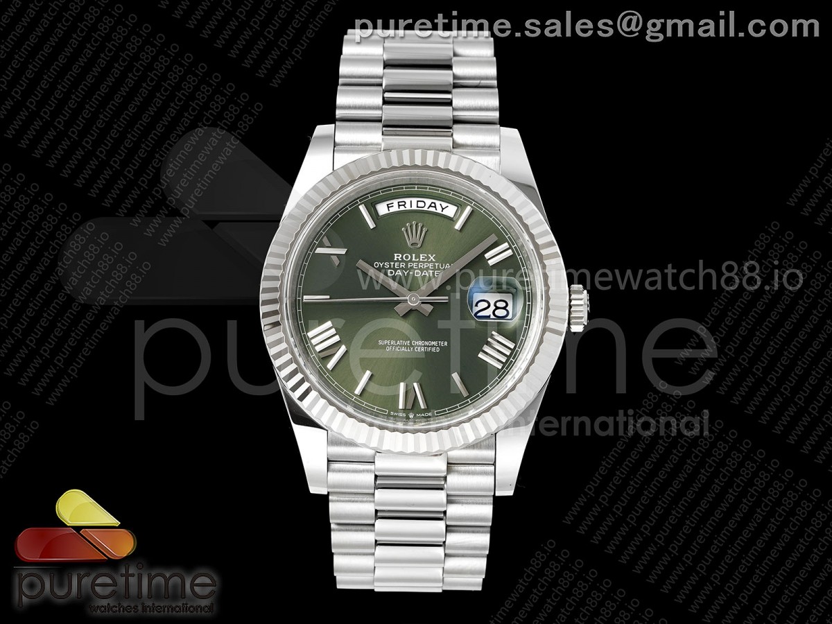 (NEW) VSF V2 롤렉스 데이데이트40 텅스텐(Cu-W) 그린로만다이얼 스틸브레이슬릿 182g DayDate 40 228239 VSF 1:1 Best Edition Green Roman Dial on President Bracelet VS3255 V2