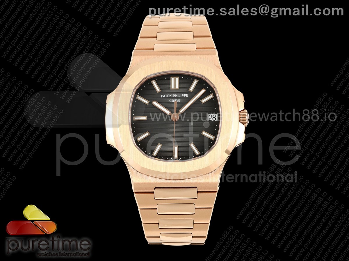 DDF 파텍필립 노틸러스 5711 로즈골드 텅스텐(Cu-W) 그레이다이얼 스틸브레이슬릿 DD330 Nautilus 5711 RG DDF 1:1 Best Edition Gray Dial on RG Bracelet DD330 Super Clone (Weighted)