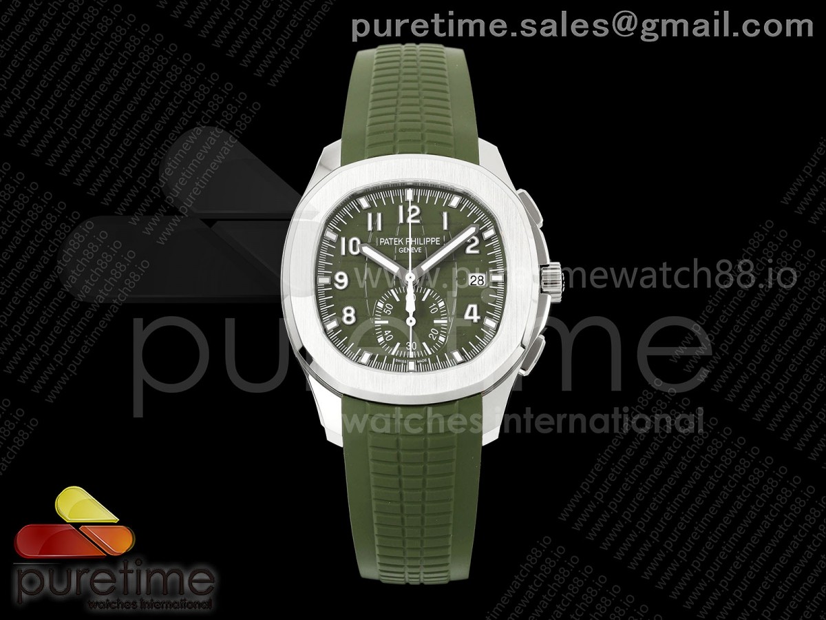 DDF 파텍필립 아쿠아넛 5968 그린다이얼 그린러버스트랩  Aquanaut 5968 SS DDF 1:1 Best Edition Green Dial on Green Rubber Strap A520