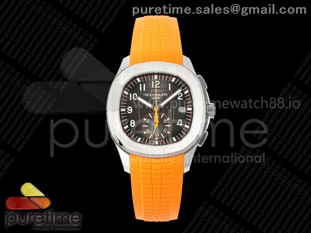 DDF 파텍필립 아쿠아넛 5968 그레이다이얼 오렌지러버스트랩  Aquanaut 5968 SS DDF 1:1 Best Edition Gray Dial on Orange Rubber Strap A520