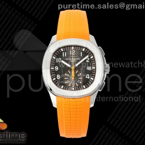 DDF 파텍필립 아쿠아넛 5968 그레이다이얼 오렌지러버스트랩  Aquanaut 5968 SS DDF 1:1 Best Edition Gray Dial on Orange Rubber Strap A520