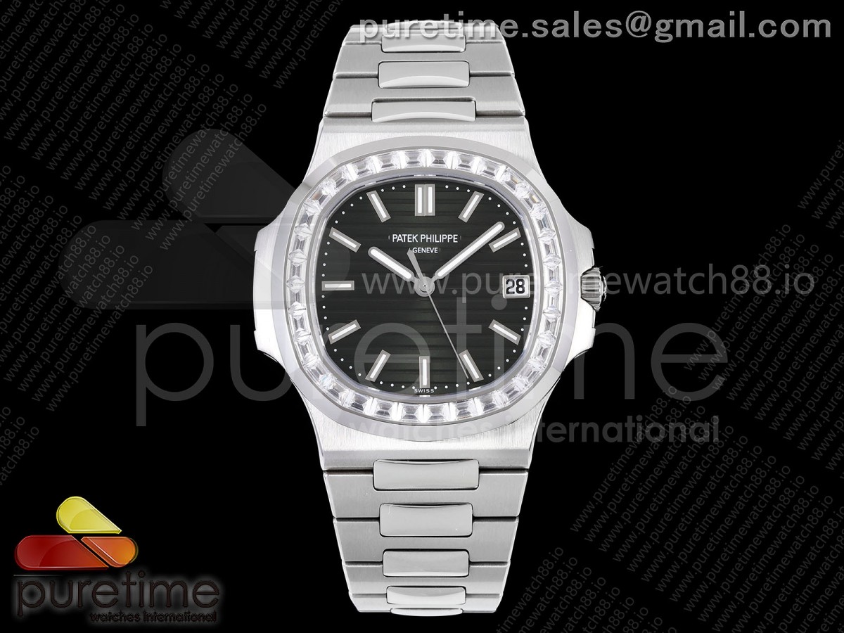 DDF 파텍필립 노틸러스 5711 다이아베젤 그린다이얼 스틸브레이슬릿 DD330 Nautilus 5711 DDF 1:1 Best Edition Green Dial Diamonds Bezel on SS Bracelet DD330 Super Clone