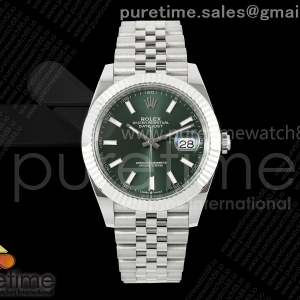 GOLD Maker 골드공장 롤렉스 데이저스트41 프리스프렁 그린다이얼 쥬빌레브레이슬릿 133g DateJust 41 126334 GOLD Maker 1:1 Best Edition Green Stick Dial on Jubilee Bracelet JH3235 (Free Sprung)Free Sprung)