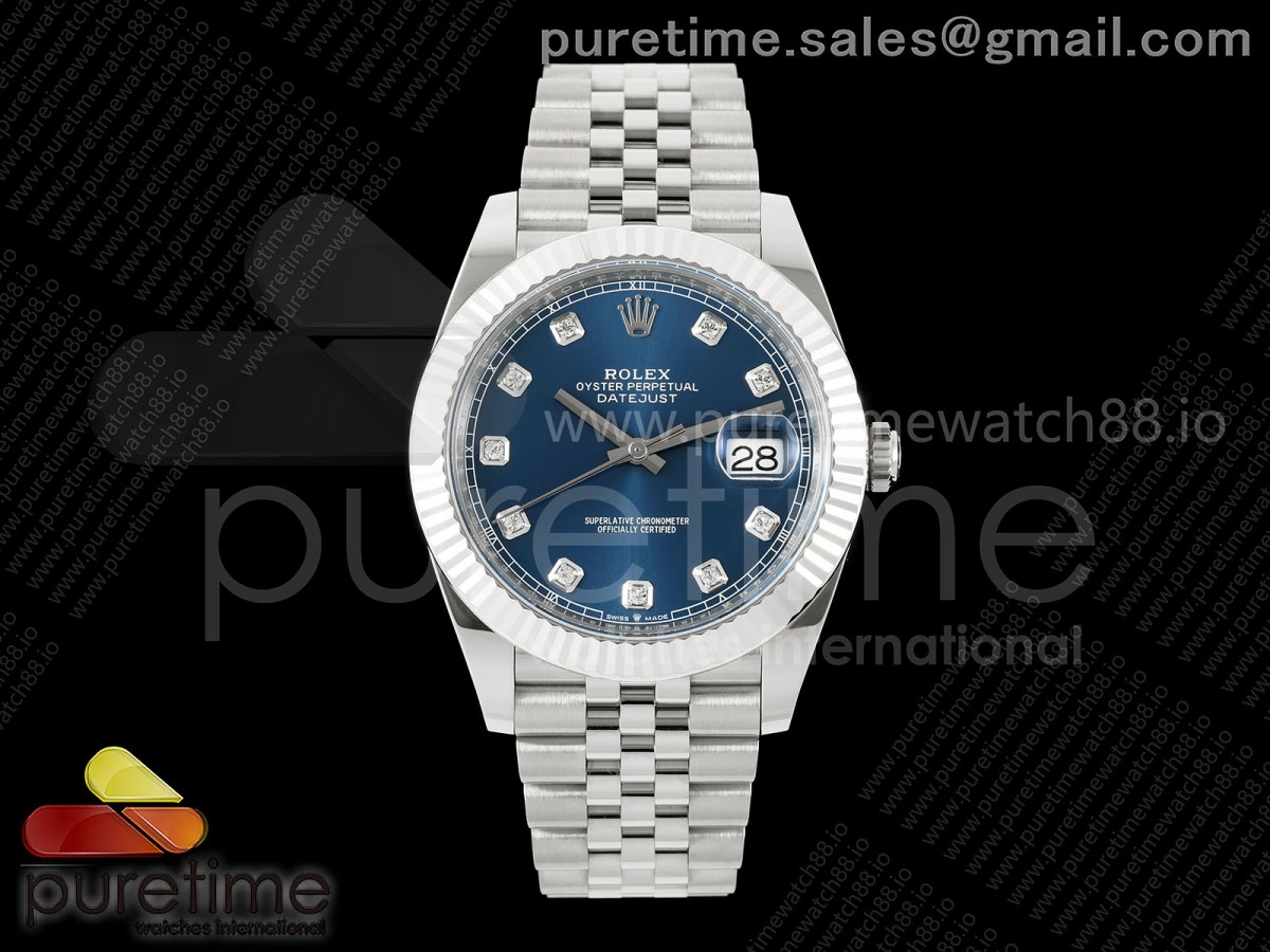 GOLD Maker 골드공장 롤렉스 데이저스트41 프리스프렁 블루텐포인트다이얼 쥬빌레브레이슬릿133g DateJust 41 126334 GOLD Maker 1:1 Best Edition Blue Diamonds Dial on Jubilee Bracelet JH3235 (Free Sprung)