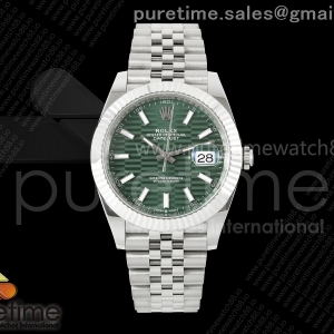 GOLD Maker 골드공장 롤렉스 데이저스트41 프리스프렁 그린텍스쳐다이얼 쥬빌레브레이슬릿133g DateJust 41 126334 GOLD Maker 1:1 Best Edition Green Textured Stick Dial on Jubilee Bracelet JH3235 (Free Sprung)ial on Jubilee Bracelet JH3235 (Free Sprung)