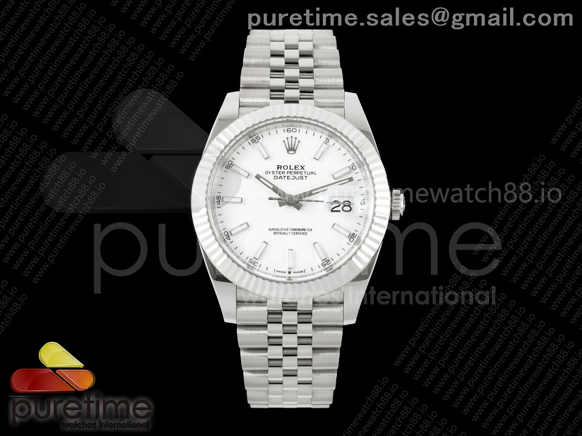 GOLD Maker 골드공장 롤렉스 데이저스트41 프리스프렁 화이트다이얼 쥬빌레브레이슬릿 133g DateJust 41 126334 GOLD Maker 1:1 Best Edition White Stick Dial on Jubilee Bracelet JH3235 (Free Sprung)