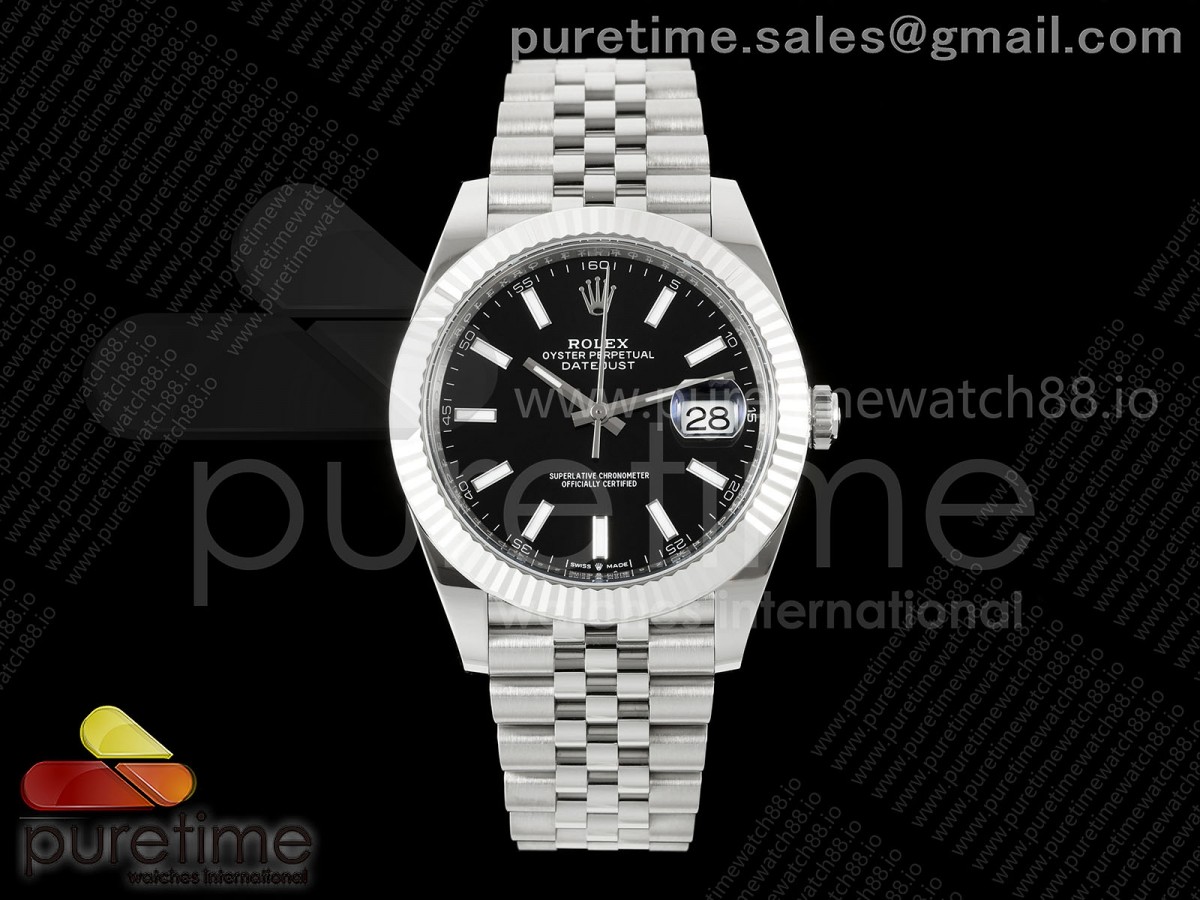 GOLD Maker 골드공장 롤렉스 데이저스트41 프리스프렁 블랙다이얼 쥬빌레브레이슬릿 133g DateJust 41 126334 GOLD Maker 1:1 Best Edition Black Stick Dial on Jubilee Bracelet JH3235 (Free Sprung)