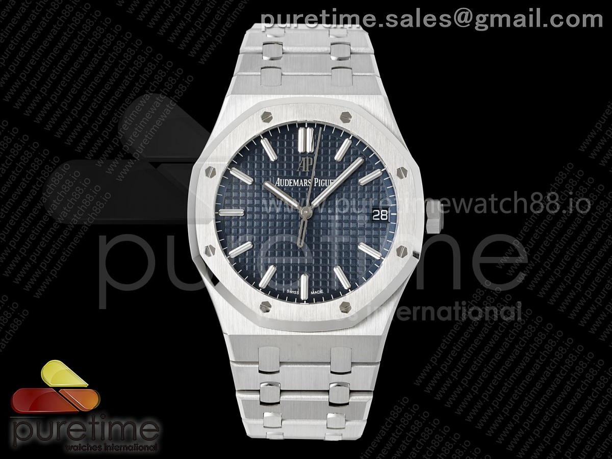 VSF 오데마피게 로얄오크 15500 블루다이얼 스틸브레이슬릿 Royal Oak 41mm 15500 SS VSF 1:1 Best Edition Blue Textured Dial on SS Bracelet DD4302 Super Clone