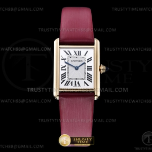 F1F 까르띠에 탱크머스트 옐로우골드 라지 25.5미리 화이트다이얼 (2가죽스트랩) Cartier Tank Must Lrg YG/LE Wht F1F Sw Qtz