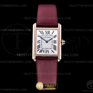 F1F 까르띠에 탱크머스트 로즈골드 라지 25.5미리 화이트다이얼 (2가죽스트랩) Cartier Tank Must Lrg RG/LE Wht F1F Sw Qtz