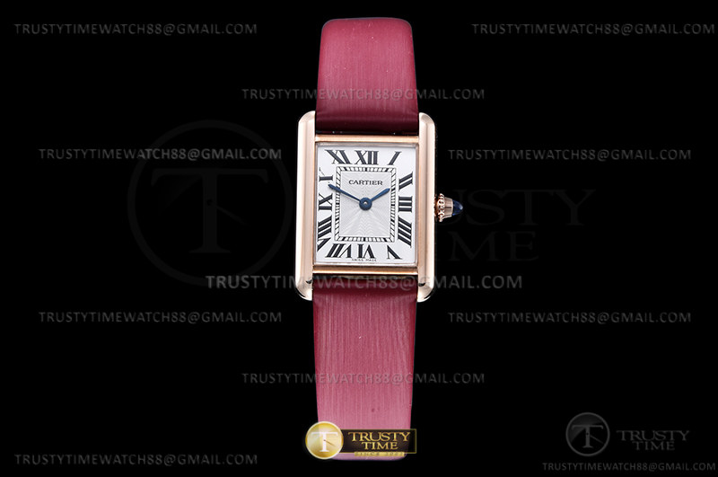 F1F 까르띠에 탱크머스트 로즈골드 스몰 22미리 화이트다이얼 (4가죽스트랩) Cartier Tank Must Small RG/LE Wht F1F Sw Qtz