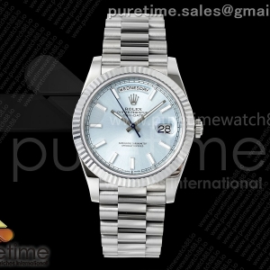 RGF 롤렉스 데이데이트40 텅스텐(Cu-W) 아이스블루다이얼 스틸브레이슬릿 210g  Day Date 40 SS RGF 1:1 Best Edition Ice Blue Stick Dial on President Bracelet VR3255