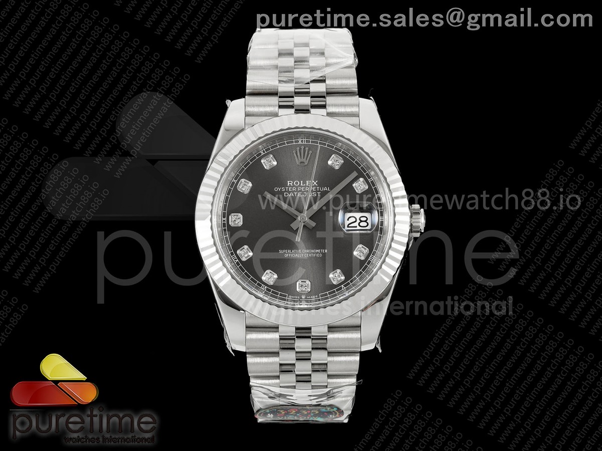 VF V공장 롤렉스 데이저스트41 그레이텐포인트다이얼 쥬빌레브레이슬릿 DateJust 41 126334 904L SS VF 1:1 Best Edition Gray Diamonds Dial on Jubilee Bracelet DD3235