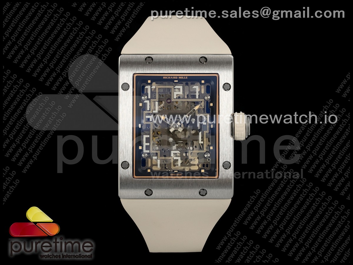 Umi Maker's 리차드밀 RM16-02 티타늄 스켈레톤다이얼 크림러버스트랩 Umi Maker's RM16-02 Titanium Skeleton Dial on Rubber strap CRMA9 Super Clone