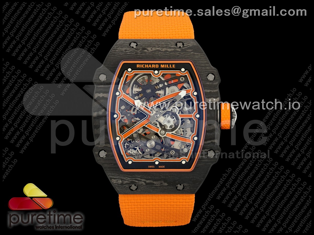 Umi Maker's V2 리차드밀 RM67-02 블랙NPTP 맥라렌 오렌지스켈레톤다이얼 오렌지나일론스트랩 Umi Maker's RM67-02 Black NTPT McLaren Orange Skeleton Dial on Nylon strap CRMA7 Clone V2