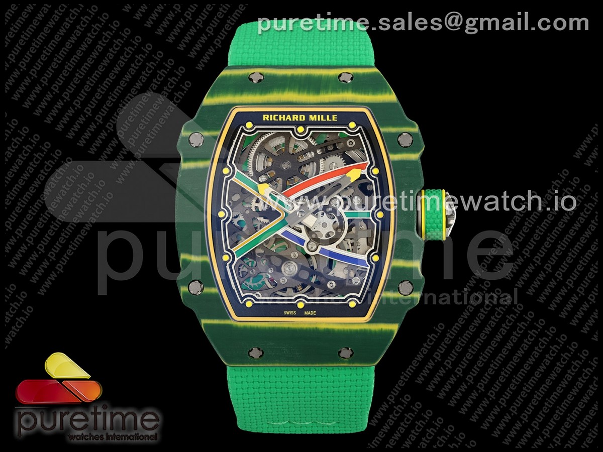 Umi Maker's V2 리차드밀 RM67-02 그린NPTP 브라질 그린스켈레톤다이얼 그린나일론스트랩  Umi Maker's RM67-02 Green NTPT Brazil Blue/Red/Green Skeleton Dial on Nylon strap CRMA7 Clone V2 CRMA7 Clone V2