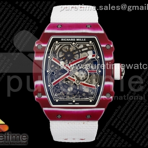 Umi Maker's V2 리차드밀 RM67-02 레드NPTP 뮤타즈 레드스켈레톤다이얼 화이트나일론스트랩 Umi Maker's RM67-02 Red NTPT Mutaz Red Skeleton Dial on Nylon strap CRMA7 Clone V2