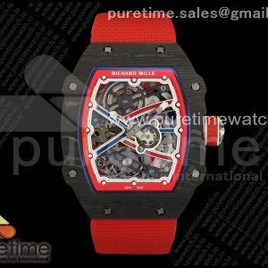 Umi Maker's V2 리차드밀 RM67-02 블랙NPTP 블루/레드스켈레톤다이얼 레드나일론스트랩  Umi Maker's RM67-02 Black NTPT Blue/Red Skeleton Dial on Nylon strap CRMA7 Clone V2