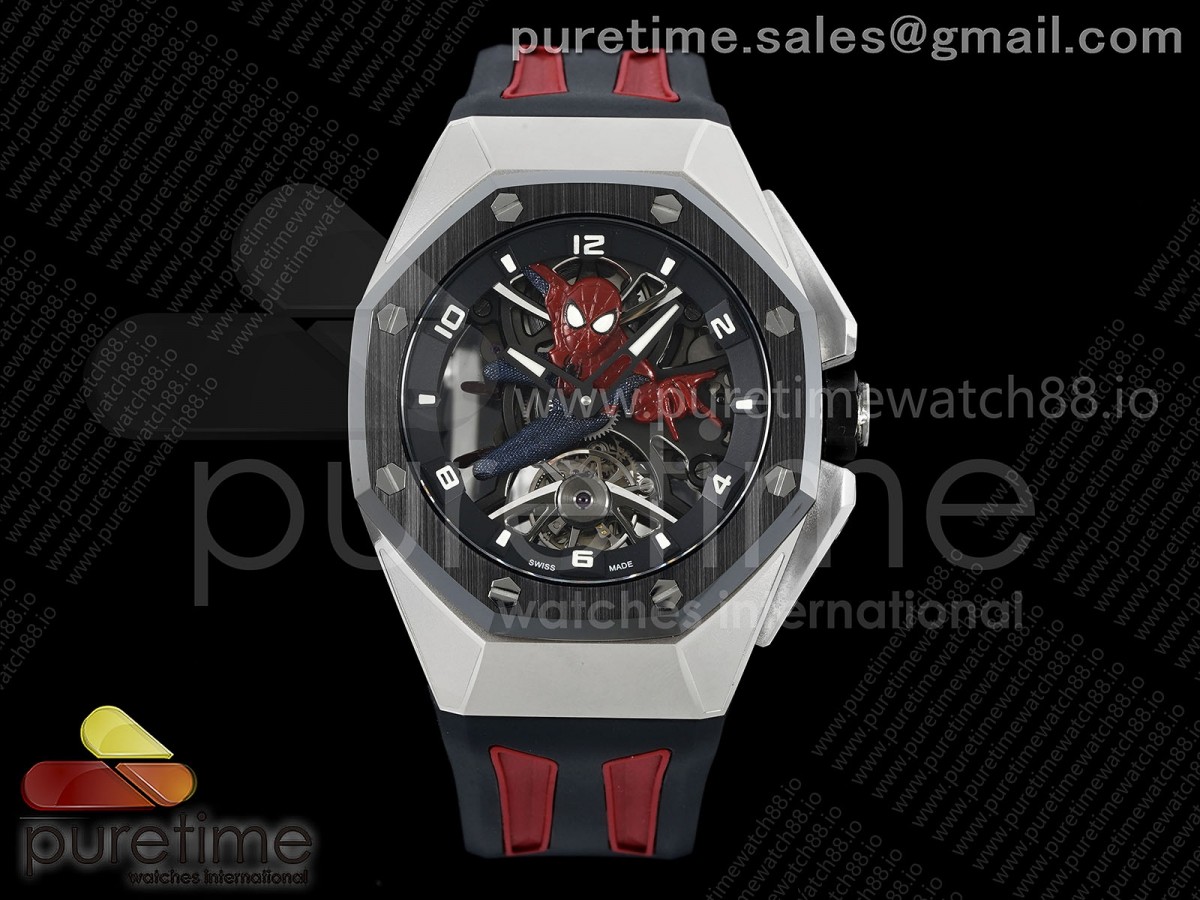 QPF 오데마피게 로얄오크 컨셉트 뚜르비옹 스파이더맨 뚜르비옹다이얼 러버스트랩 Royal Oak Concept Tourbillon “Spider-Man” QPF Best Edition on Rubber Strap