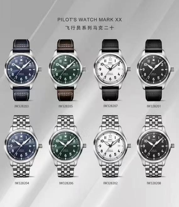 A7F IWC 마크20 IW3282 스틸브레이슬릿, 가죽스트랩 Pilot Mark XX IW3282 A7F 1:1 Best Edition